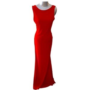 Club L London long formal backless sleeveless XS Red Dress